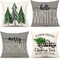 Gray Christmas Pillow Covers 18x18 Set of 4 Farmhouse Decorations Merry Tree Truck Hello Winter Holiday Decor Throw Cushion Case for Home Couch S22C19